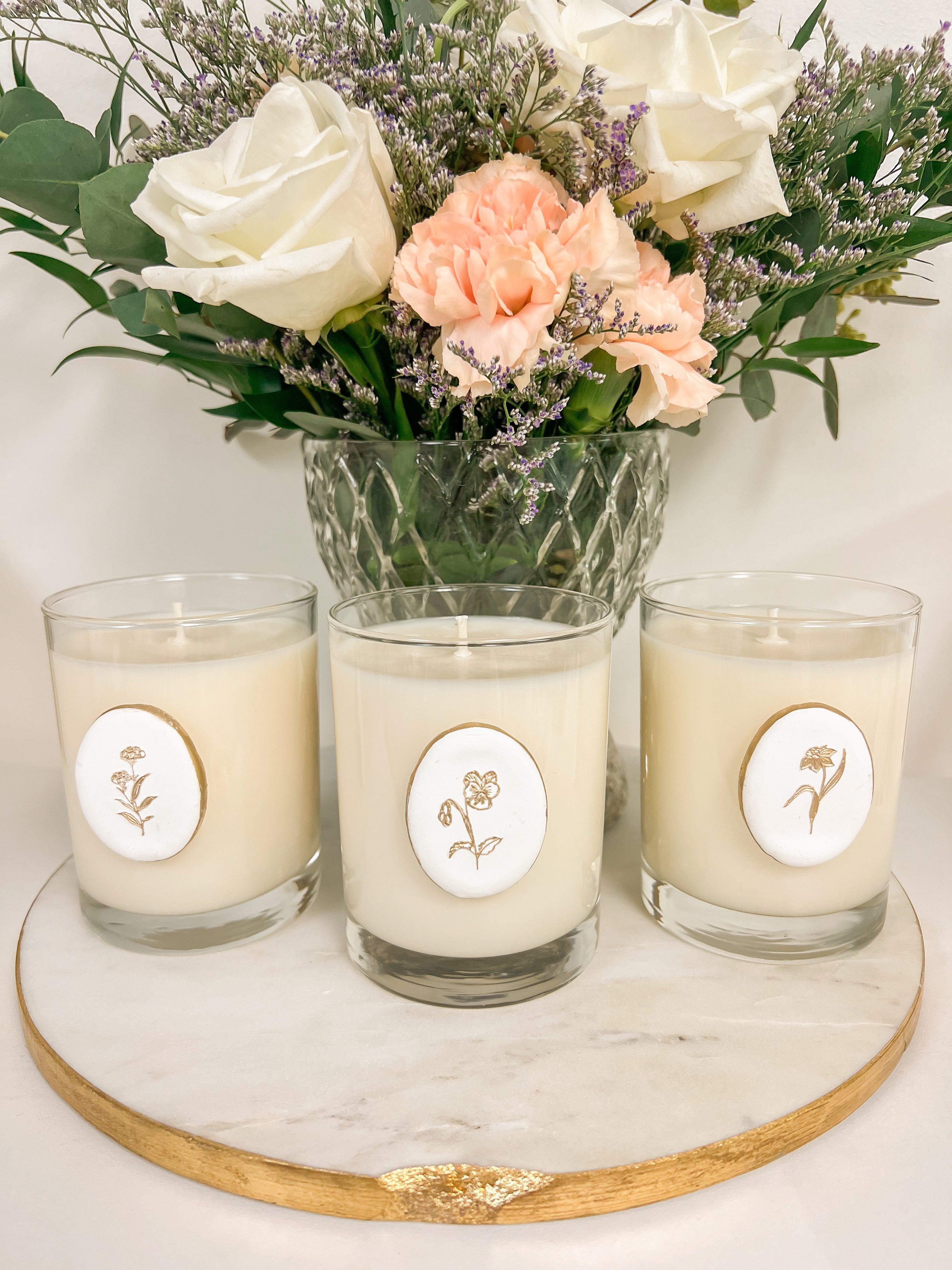 Flower Month Intaglio Candle
